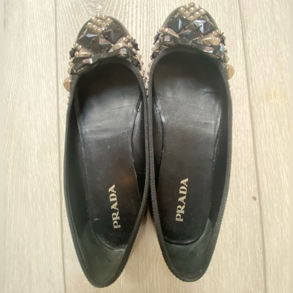 Prada Black Flat Patent Leather Loafers - Picture 6 of 8